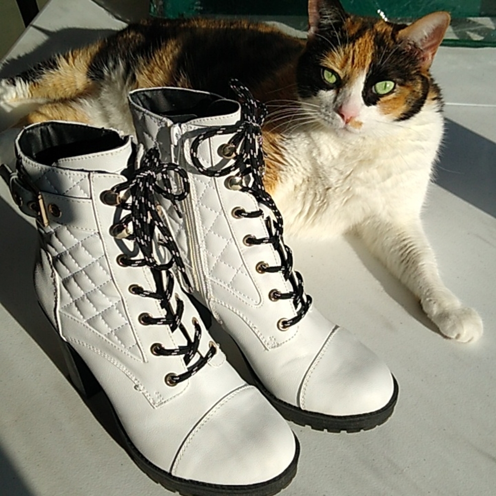 Guess Heeled Combat Style Ankle Boots